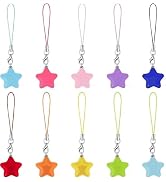 Wentoenapp 10Pcs Multicolour Cute Phone Charms Small Phone Charm Star Strap Aesthetic String Cute...