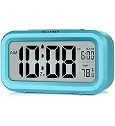 Peakeep Night Light Digital Alarm Clock Battery Operated with Indoor Temperature, Desk Small Cloc...