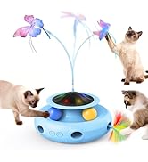 Pawtners Interactive Cat Toy 4 in 1 Automatic Cat Toy for Indoor Cats, Self Play Kitty Toy with F...