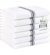 Homaxy Kitchen Towels 6 Pack, 15 x 25 Inch, 100% Ring Spun Cotton Highly Absorbent Dish Towels fo...