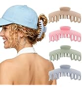 CHLINS 4 Pcs Hat Claw Clip for Baseball Caps - Hollow Hat Hair Clips for Women Girls, Non-Slip Ma...