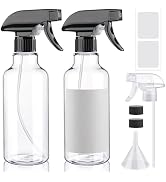 Hethyo Spray Bottles 16.9oz Plastic Empty Spray Bottle for Hair Mist/Stream Spraying Heavy Duty W...
