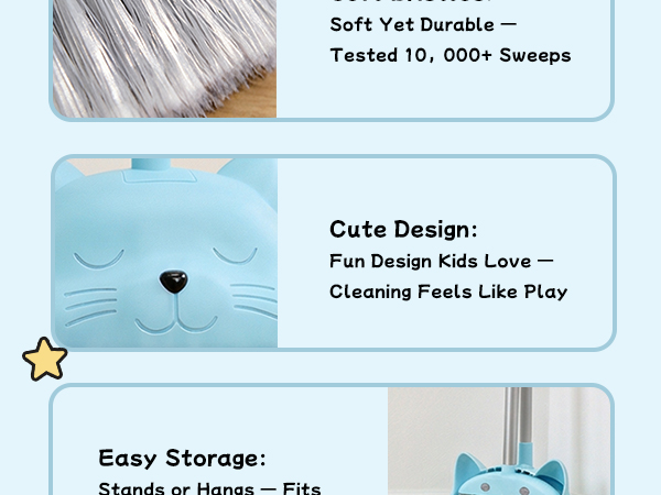 Kids Mini Broom Set (Blue)