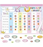 Reward Chart for Kids - Magnetic Behavior Chart for Kids at Home, Pad with 26 Chores Charts for K...