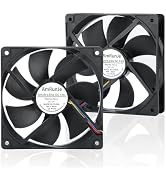 AmRunJe 2PCS PWM 4Pin Computer Case Fan 120mm x 25mm 12v DC Brushless Fan for Cooling PC Case Hea...