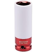 MIXPOWER 1/2-Inch Drive 21mm Non-Marring Impact Deep Lug Nut Socket, Protective Sleeve Protects C...