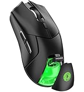 FMOUSE Wireless Gaming Mouse for Laptop, Ergonomic Bluetooth Mouse with Tri-Mode (Dual Bluetooth ...