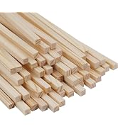 Lugailly Square Wood Dowels Wooden Dowel Rods for Crafting 1/4"x 12", 50 PCS Square Wooden Sticks...