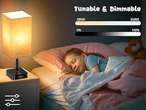 Bluetooth/WiFi RGB & USB Bedside Table Lamp