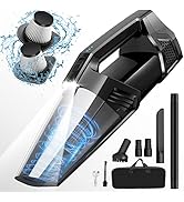 Handheld Vacuum Cordless Portable Car Vacuum with LED Light, High Power Suction, 3 in 1, Lightwei...