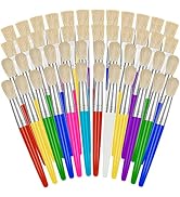 48 PCS Paint Brushes for Kids, Big Washable Chubby Toddler Paint Brushes, Easy to Clean & Grip Ro...