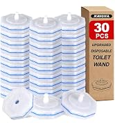 Navona Toilet Wand Refills 30 Count, Disposable Scrubber Refill Pads with Built-In Cleaner, Compa...