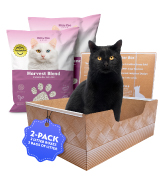 Kitty Poo Club Leak-Proof Disposable Cat Litter Box 2-Pack with 2 Bags Harvest Blend Soy Litter, ...