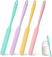 4 Pcs Silicone Jar Spatula Set, Sourdough Spurtle, Jar Scraper, Long Handle Thin Spatulas, Perfec...