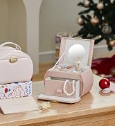Vlando Ballerina Music Jewelry Box Organizer, Leather Necklaces Rings Hair-Rings Storage Case Hol...