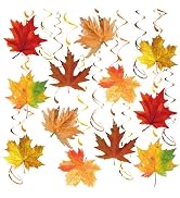 30pcs Fall Leaves Hanging Swirls Maple Leaves Swirls Decorations Thanksgiving Fall Ceiling Hangin...
