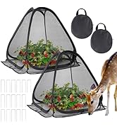 2-Pack Durable Plant Covers - Pop-up Fine Mesh Plant Tents with 8 Stakes, 22''x22''x23''Plant Pro...