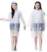 Rain Ponchos Raincoats for Kids, 2 Packs Rain Coats Jacket Reusable with Hood for Boys Girls Disn...