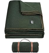 ONETIGRIS Wool Blanket, Camping Wool Blanket–Large, Cozy, Washable,Great for Camping,Outdoors,Car...