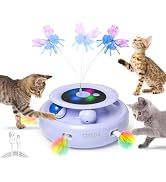 ORSDA Cat Toy, 3-in-1 Automatic Interactive Electronic Moving Ambush Feather, Fluttering Butterfl...