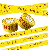 2Pack Halloween Decorations Caution Tape, 2 inch x 82 feet Do Not Enter Caution Tape Roll Yellow ...