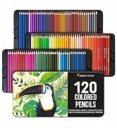 Zenacolor 120 Colored Pencils Set Color Pencils For Artists in Metal Case - Professional Art Supp...