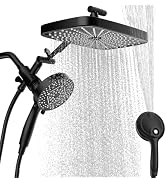 BatheCo Rain Shower Head with Handheld Spray Combo,10-Spray Mode High Pressure Rain Shower Head w...
