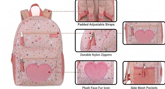 girls backpacks,girl school bag,heart print backpack,girls school supplies