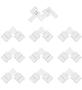 VIPMOON L Shape 2 Pin LED Connectors,10 Pcs Right Angle Corner Solderless Adapter Connector for 1...
