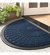 Door Mat Outdoor Indoor Entrance Doormat-Semicircular Durable Rubber Non Slip Front Door Mat for ...