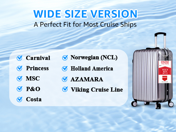 Cruise luggage tag holder for princess msc cruise ships