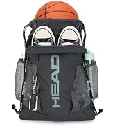 HEAD Men's Drawstring Backpack with Shoe & Phone Pocket,Structured Sports Gym Sack with Bottle Ho...