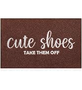 Front Door Mat Welcome Indoor Outdoor Entryway Mats for Shoe Scraper Cute Shoes Take Them Off Mat...