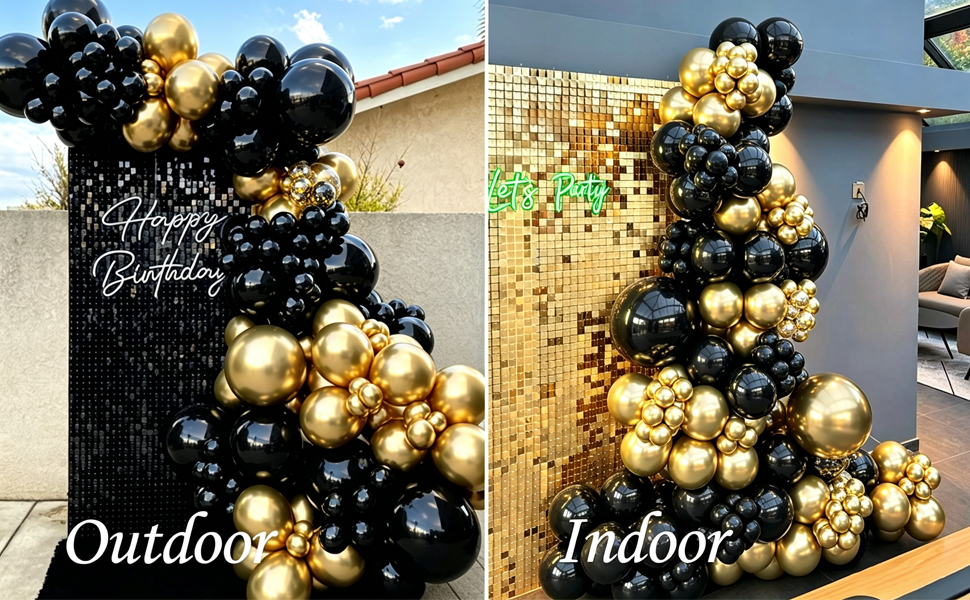 black and gold balloons