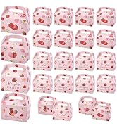 HOBBIESAY 12Pcs Sweet Strawberry Gift Box Strawberry Birthday Party Favor Berry Gift Candy Box Su...