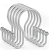 Goowin Shower Curtain Hooks, 12 Pcs Shower Curtain Rings, Stainless Steel Shower Curtain Hangers,...