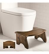 HOLANA Acacia Wood Foldable Toilet Stool, Potty Squatty Stool for Adults - Up to 350LBS Weight Ca...