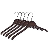 Quality Luxury Very Slim Wooden Suit Coat Dress Hangers 360 Swivel Hook (5, Brown/Espresso)