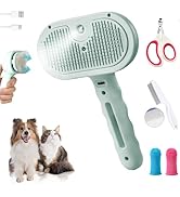 Multi-Function Cat & Dog Steam Deshedding Brush - Grooming Tool with Deshedding, Cleaning & Combi...