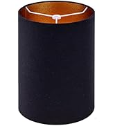 Wellmet BlackGold 8"x 8"x11" Lampshade, No Assembly Required, Classic Modern Lamp Shade for Table...
