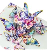 Hierein Pop Up Birthday Cards for Women, Butterfly Thank You Cards with Amethyst & Flower, 3D Gre...