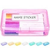 Sooez Pencil Box with Personalized Sticker, Large Hard Pencil Case Organizer, Clear Plastic Crayo...