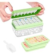 0.8“ Ice Cube Tray with Lid and Bin, PHINOX 56 Cubes Ice Trays for Freezer, Ice Cube Trays for Fr...