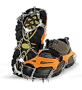 Unigear Crampons for Hiking Boots,Traction Ice Cleats Snow Grips with 18 Spikes for Walking, Jogg...
