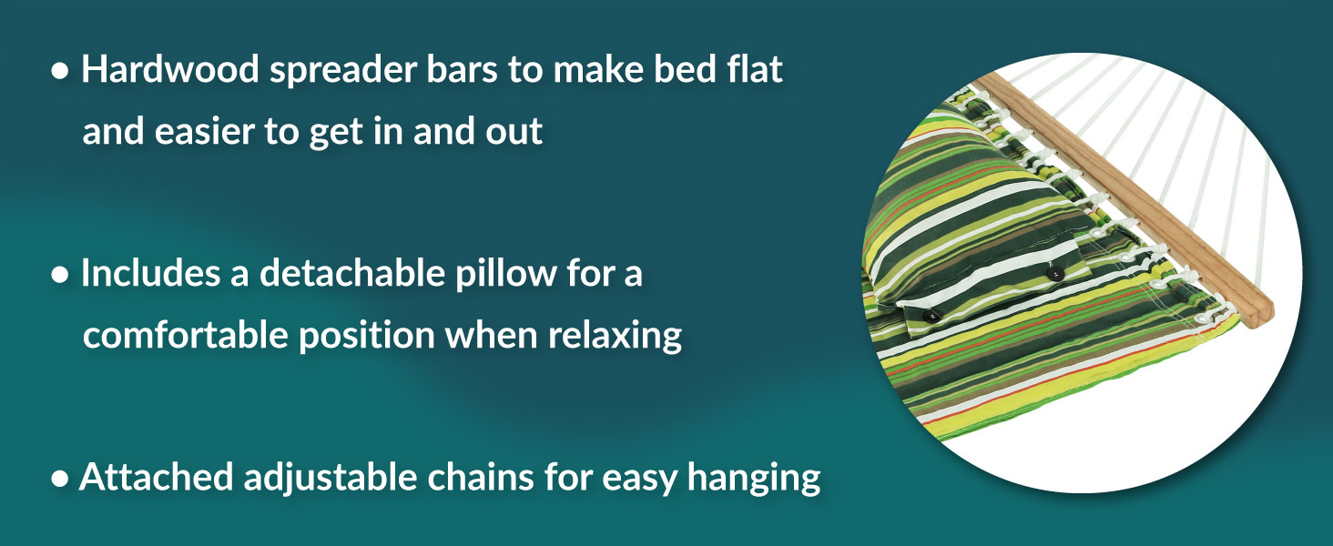 hardwood spreader bars make bed easy to get in and out includes detachable pillow attached chains
