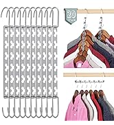 Smartor Hangers Space Saving 20 Pack Space Saving Clothes Hangers Stainless Steel Magic Hanger Sp...