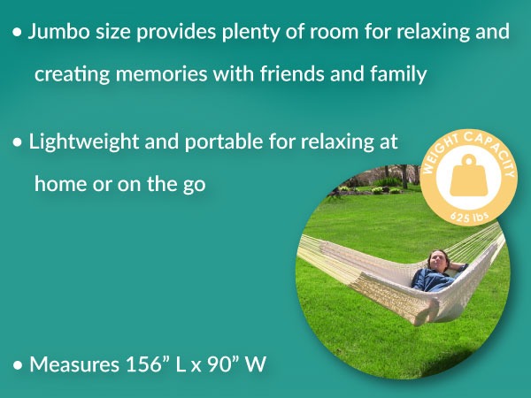 Jump size provides plenty of room lightweight and portable for relaxing at home or on the go