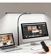 fuaoddda LED Lamp for Home Office, Remote Adjustable Lamp, Double-Head Large-Size Lighting Range,...