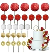 ASTARON 50 Pcs Ball Cake Topper Sticks Mini Balloons for Cake Decorating Supplies Foam Balls Cake...