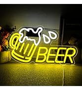 Beer Neon Sign Dimmable Bar Neon Light Sign for Wall Decor Led Neon Beer Sign for Man Cave Home B...